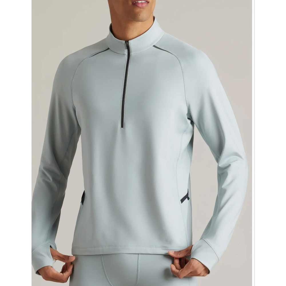 NEW Rhone Mens Quarter Zip Pullover Light Blue Grey Activewear‎ Training  S